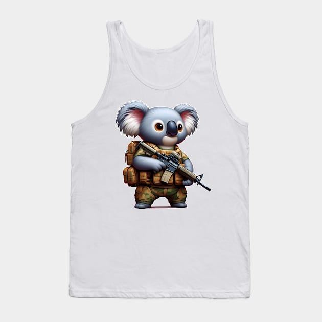 Tactical Koala Tank Top by Rawlifegraphic